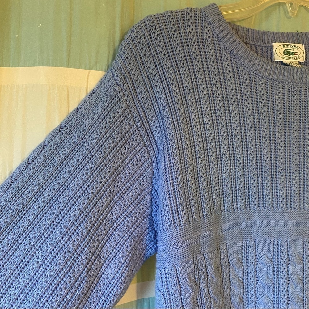 Lacoste Izod Vintage Knit Crewneck Sweater Sz Med - Picture 3 of 9